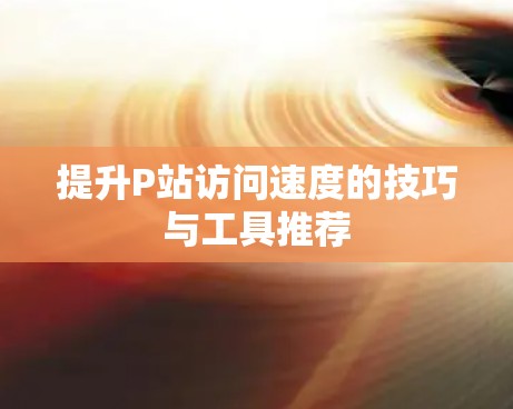 提升P站访问速度的技巧与工具推荐 提升P站访问速度的技巧与工具推荐