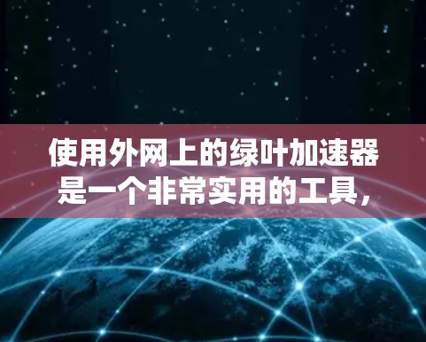 使用外网上的绿叶加速器是一个非常实用的工具,可以帮助提高网页加载速度。以下是一个系统化的步骤指南,帮助你有效地使用该工具
