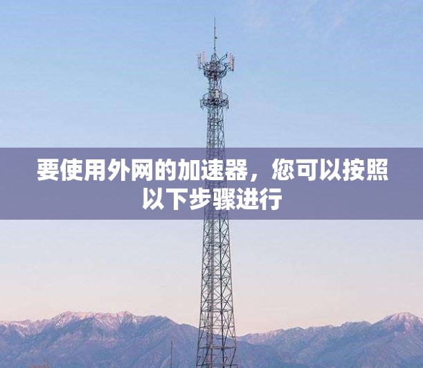要使用外网的加速器，您可以按照以下步骤进行
