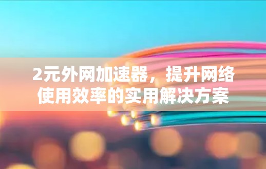 2元外网加速器，提升网络使用效率的实用解决方案