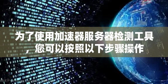 为了使用加速器服务器检测工具,您可以按照以下步骤操作 为了使用加速器服务器检测工具,您可以按照以下步骤操作